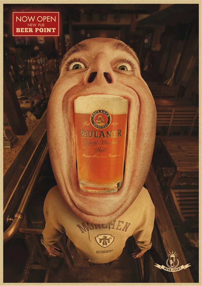 Beer Retro poster Home Furnishing decoration Kraft Poster Drawing Painting Wall stickers