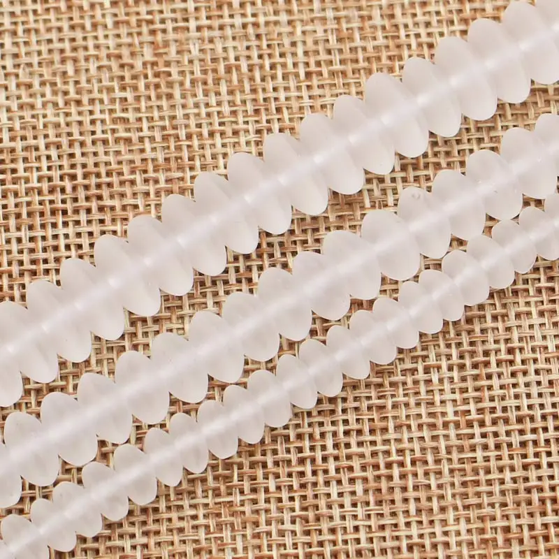 Wholesale Frost White Quartz 4-9mm Rondelle Beads 15&quot/38cmBeadsFor DIY Jewelry Making !We provide mixed wholesale for all items! |