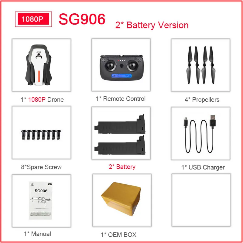SG906 5G 1080P 4K HD WiFi камера Складная FPV игрушка, Дрон на дистанционном управлении RTF gps следить за мной/рука жестов стрельба 23 мин Время полета Вертолет - Цвет: White-1080P-2B-OEM