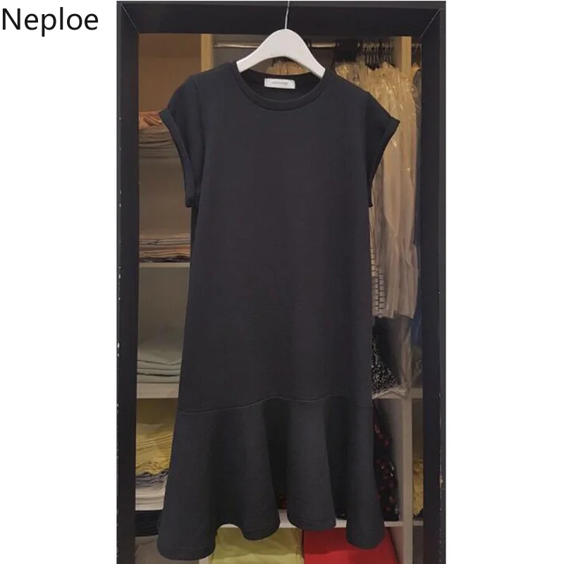 Nepole Лето Новое поступление женское платье 2019 мода O-Neck пуловер с короткими
