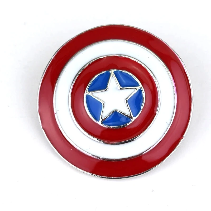 brooch Мстители Капитан Америка брелок для ключей Винтажный Классический красный Буле звезда эмалевый брелок Сувенирные аксессуары подарок для фанатов - Цвет: brooch