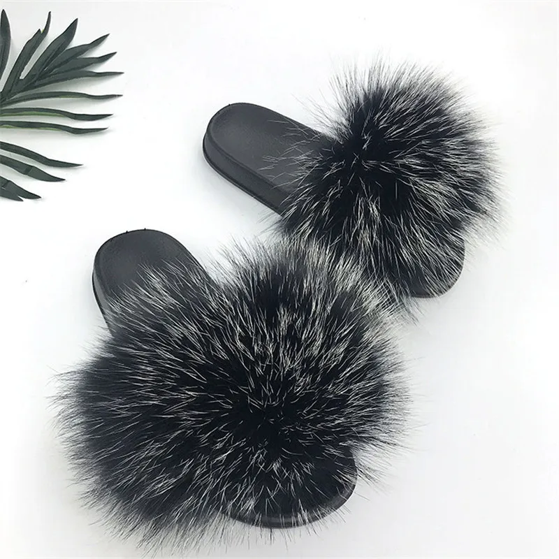 Женские шлепанцы на натуральном меху Max модные весну и осень домашние Вьетнамки