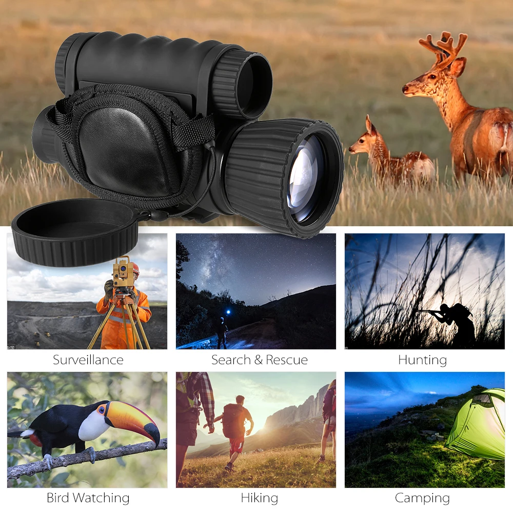 6X50 цифровая монокулярная камера ночного видения с зумом фото и видеокамера TFT 720P