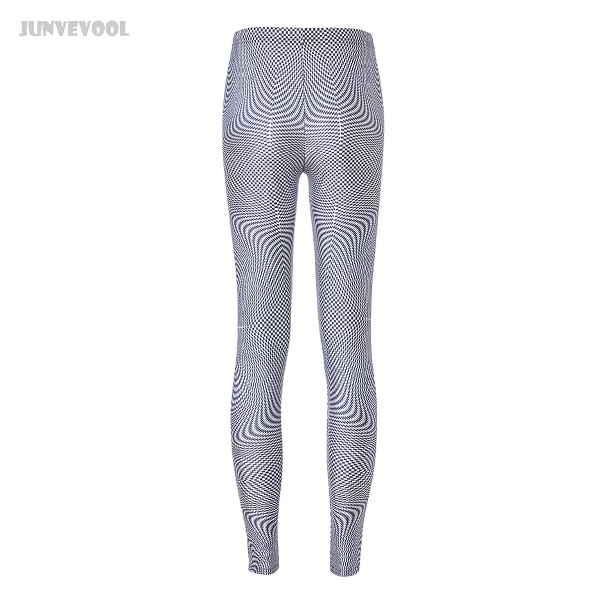 Узорчатые леггинсы узкие брюки с татуировкой женские белые черные полосатые