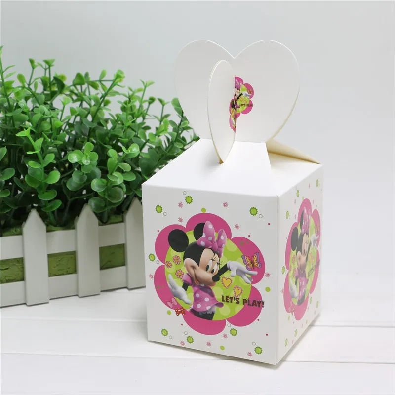 18pcs Minnie Mouse Theme Candy Box Chocolate Packaging Gift Kids Birthday Decoration Favors Gifts Bag Party Supplies | Дом и сад