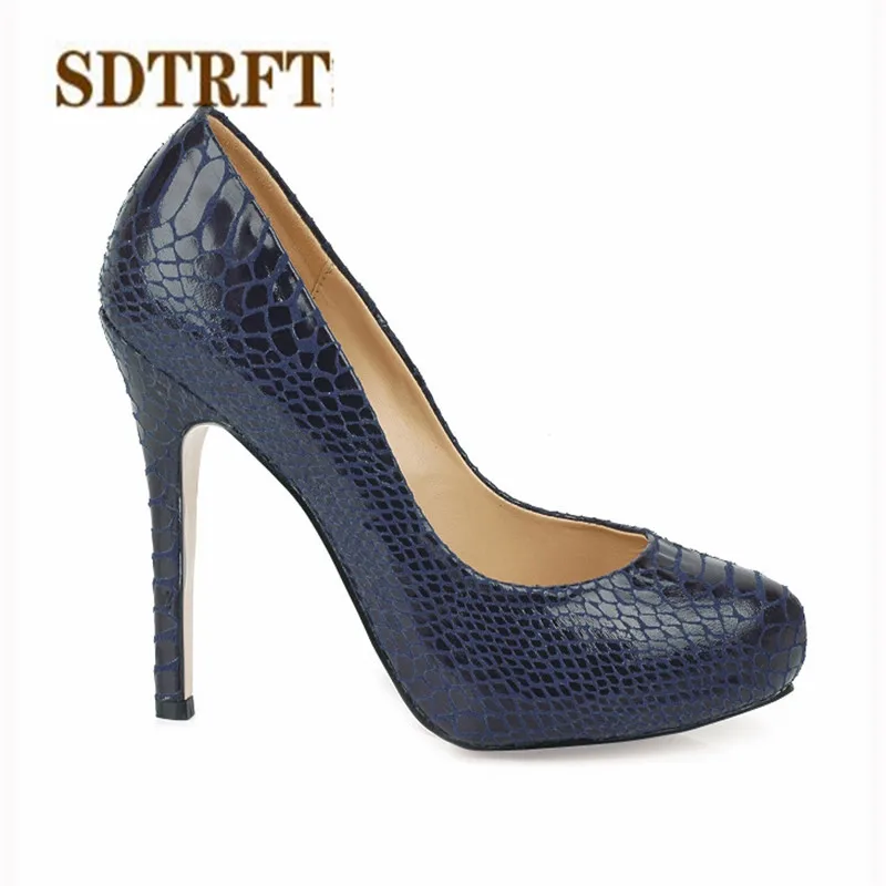 SDTRFT/женские туфли на шпильках 11 см большие размеры: 35 42 43|sapato feminino|snake print pumpsprint pumps |