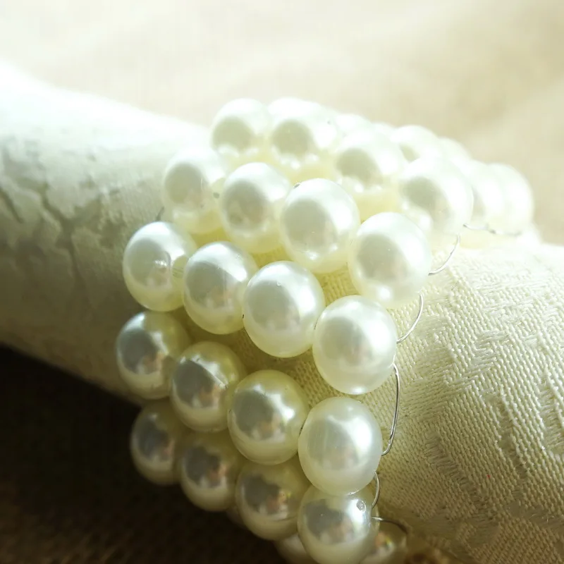 Жемчужное украшение из колец для свадебных салфеток | Дом и сад