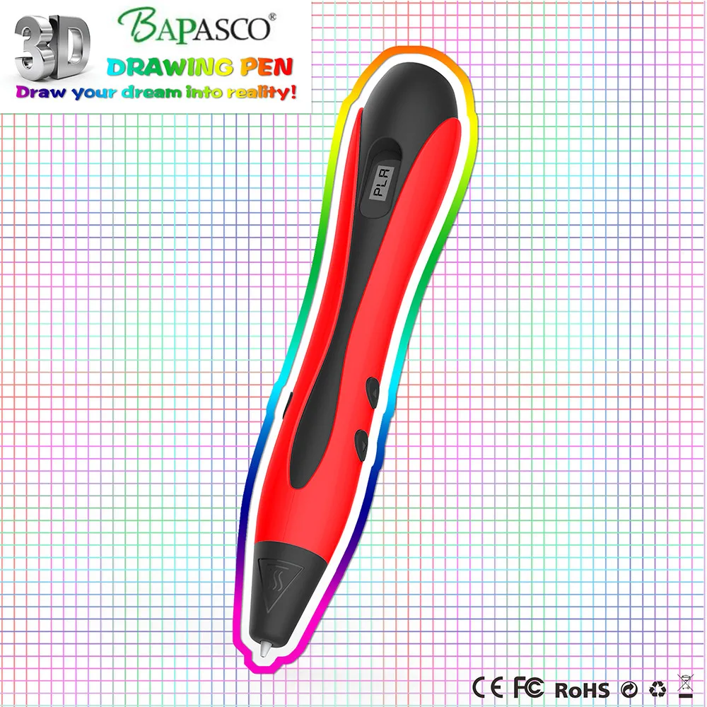 BAPASCO 3D ручки/3D граффити ручка один ключ Управление печать Ручка + 200 м PLA пластмасс