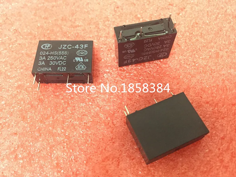 100% новое оригинальное реле 10 шт./лот JZC 43F 024 HS JZC43F можно заменить SRB SH 124DM1 3A HF43F|relay