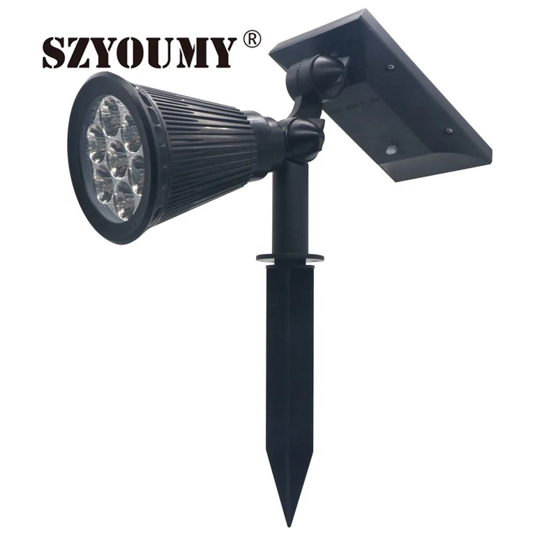 구매 SZYOUMY 태양 전원 7 LED 잔디 스포트라이트 색상 변경 풍경 조명 나무 차고 벽 지상 정원 태양 램프