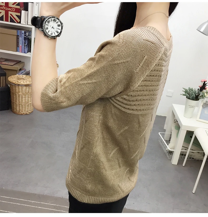 Новинка 2019 Модный женский свитер Осенние шерстяные вязаные свитера с круглым