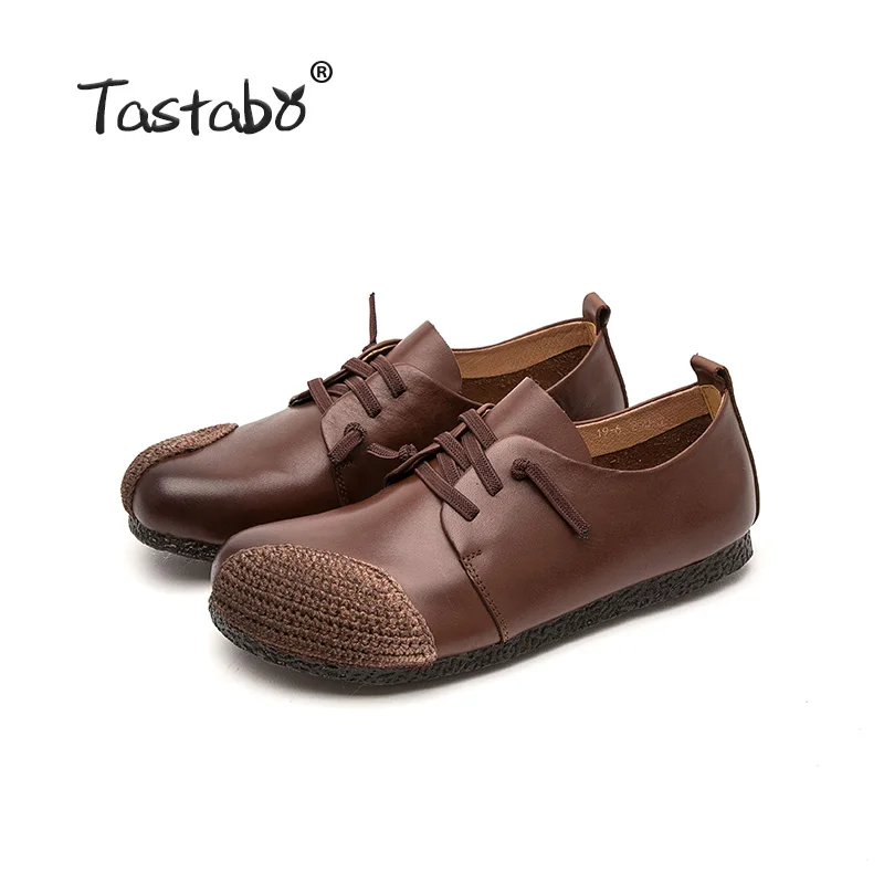 Brown Tastabo/кожаная обувь с мягкой подошвой; женская обувь; Новое поступление; удобная обувь для вождения; Женская обувь в стиле ретро - Цвет: Brown