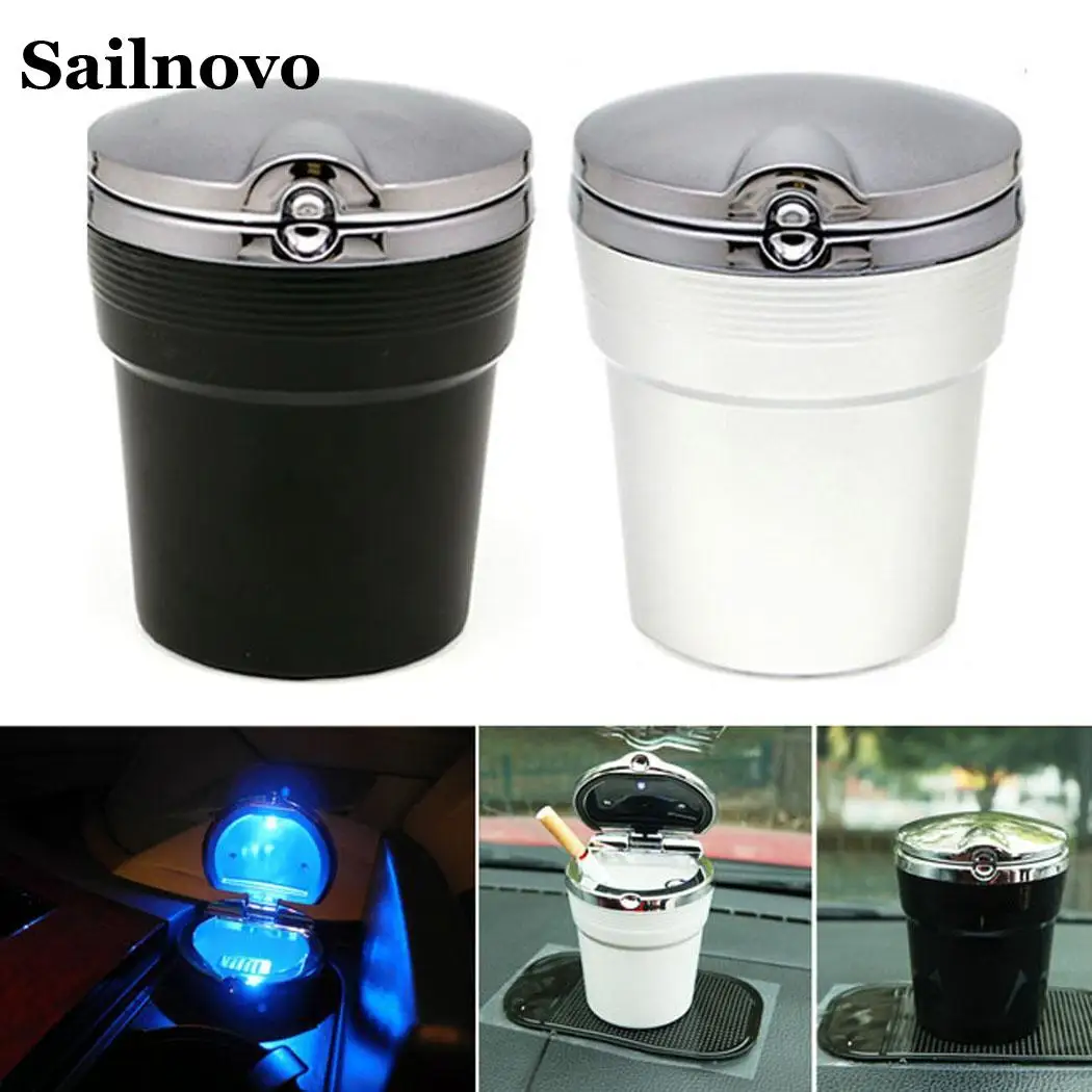 Автомобильная пепельница со светодиодной подсветкой для сигарет удаления дыма