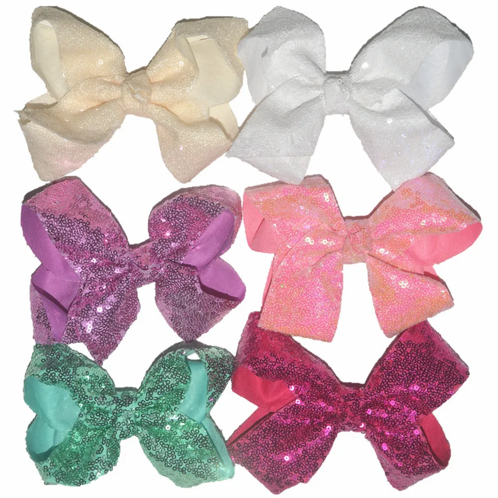 

A-STYLE 36pc/lot 6" BOW,Sequin Hair Bow Large Sequin Bows for Girls Headband without clips Hair Accessories