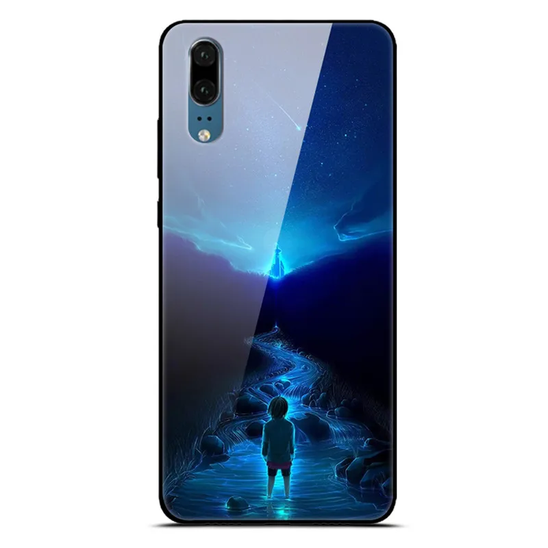 Для huawei P30 P20 Pro Lite чехол из закаленного стекла для телефона черный силиконовый чехол-Бампер для huawei P20 Lite P 30 Lite P20 Pro