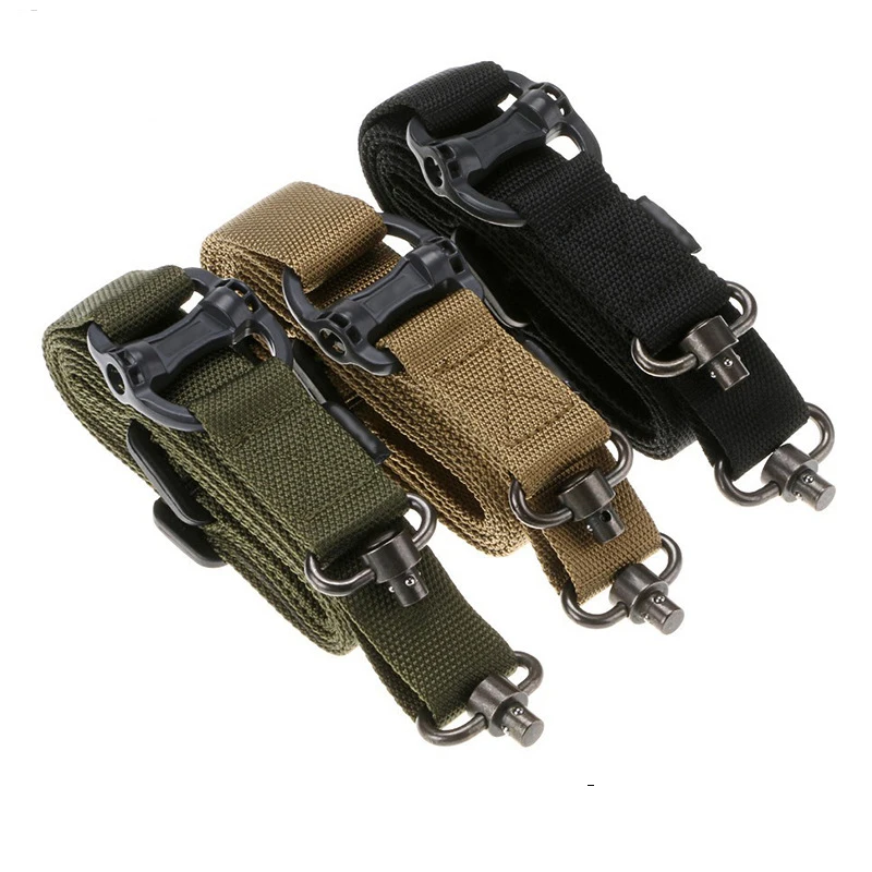 

actical Airsoft Gun Sling Outdoor Protective Safety Nylon Gun Strap 2 Point Rifle Sling System Strap Adjustable Hunting Bungee