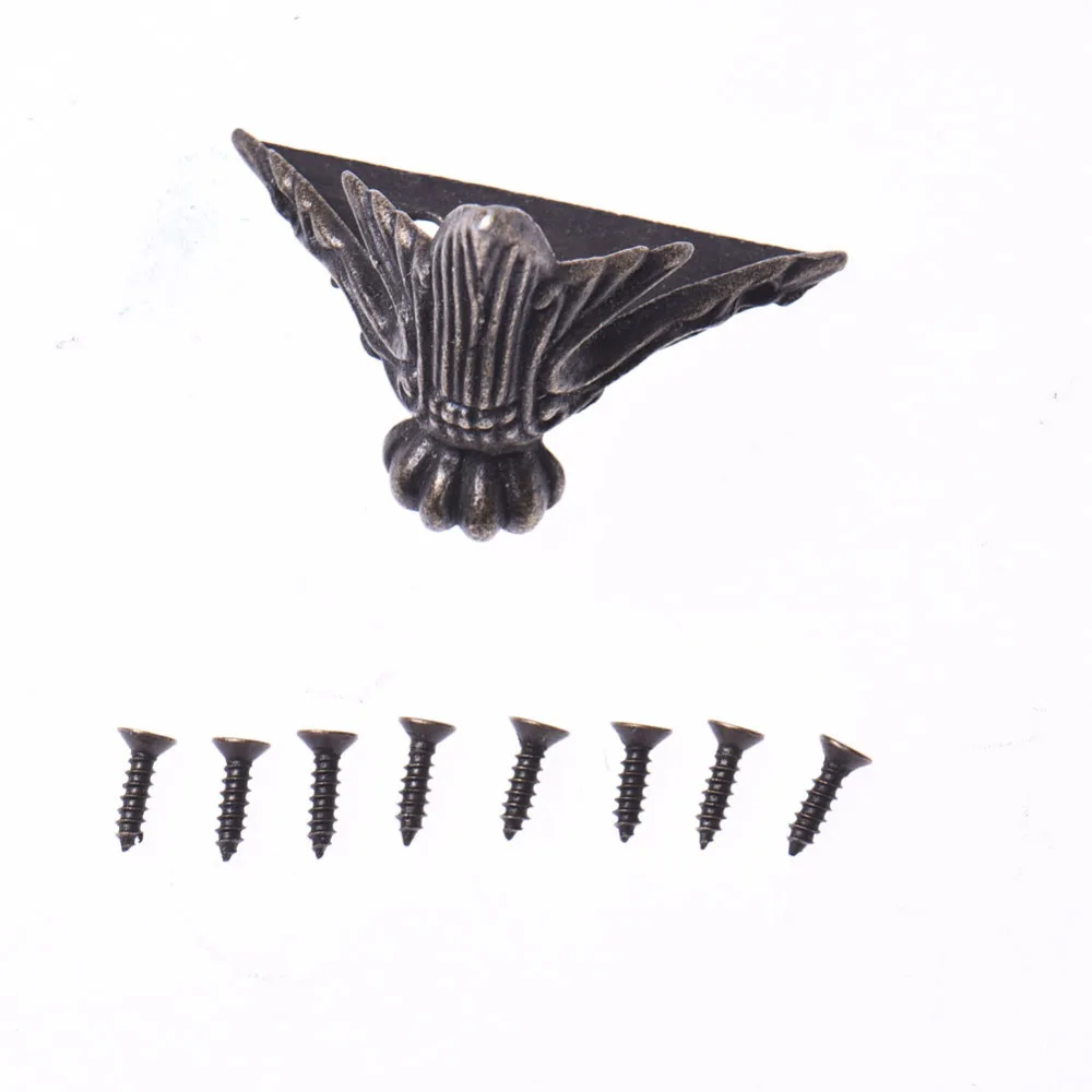 4 шт. 35*25 мм винтажная антикварная латунная шкатулка для ювелирных изделий