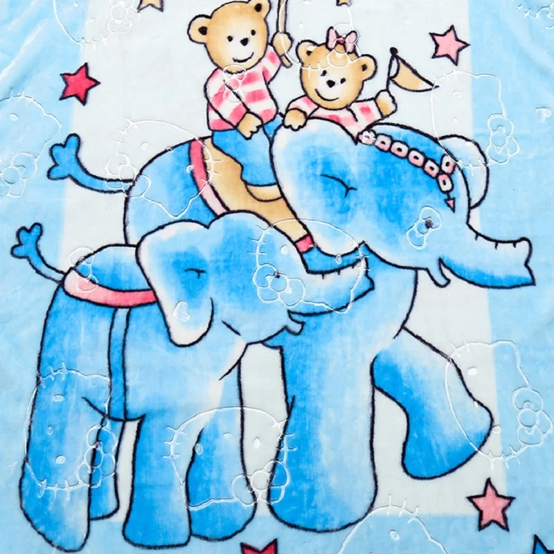 Двухслойные мультфильм слон медведь узорный плед подарок для ребенка одеяло