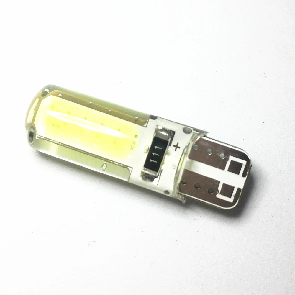 1 шт. T10 W5W LED 194 2825 WY5W COB авто парковочная Лампа 501 силиконовая оболочка для чтения