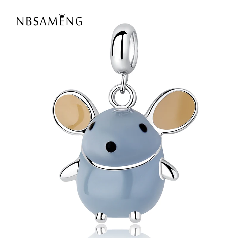 Подвеска в виде крысы из серебра 925 пробы с изображением милой мыши|fit pandora bracelet|fit