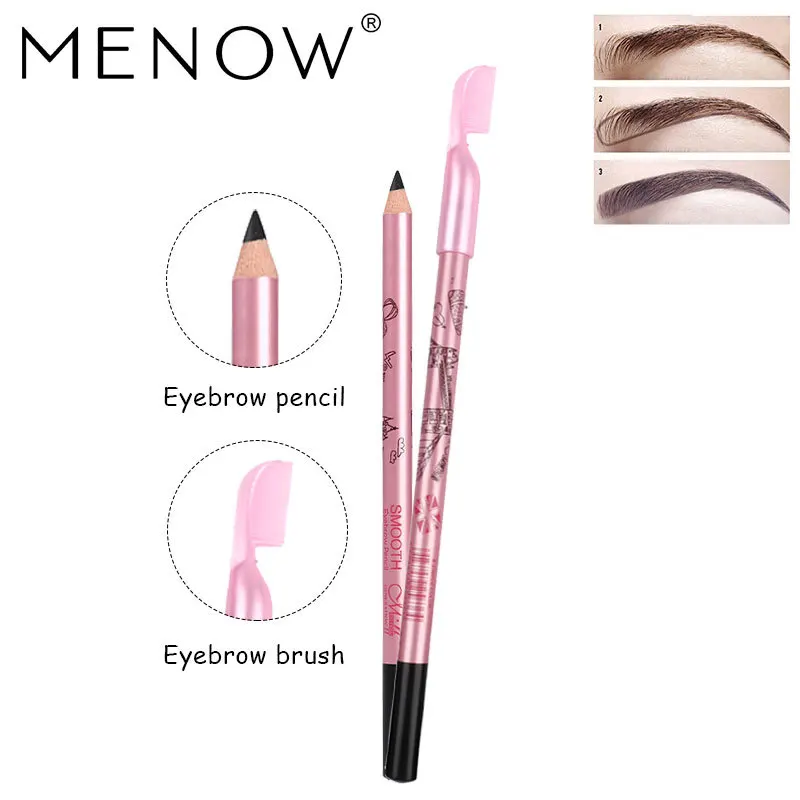 Комплект косметики бренда MENOW "Горячая продажа" с расческой и карандашом для бровей, упакованный в натуральный трехмерный поцелуй-устойчивую помаду 5357.
