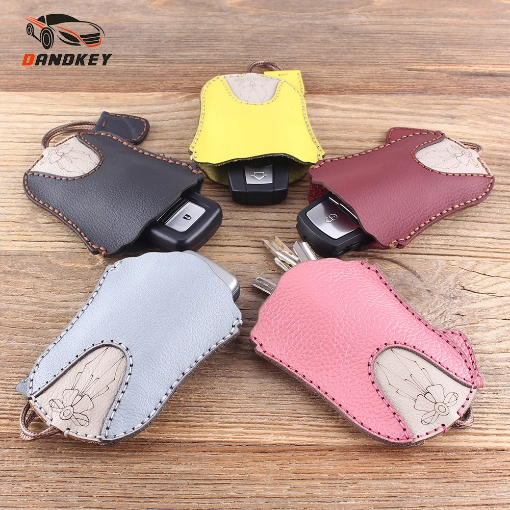 DANDKEY натуральная кожа ключи для автомобиля кошельки женщин ключница милая одежда