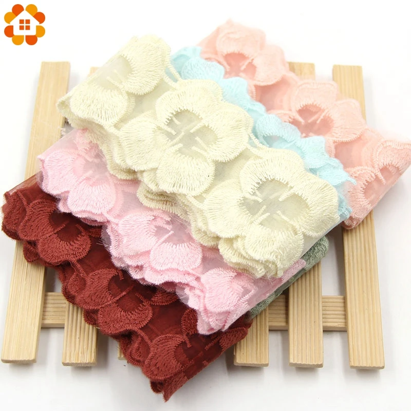 Новинка 2 м/лот 5 см ширина цветок ручная работа пэчворк хлопок и органза материал