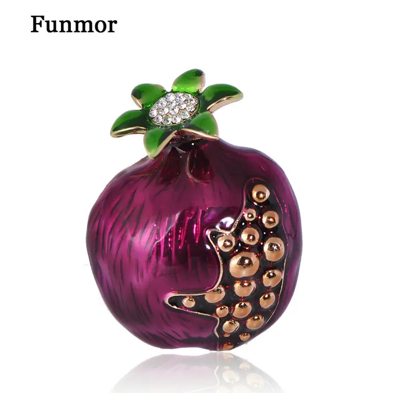 Funmor женская футболка гранатовая брошь эмалированная заколка|Броши| |