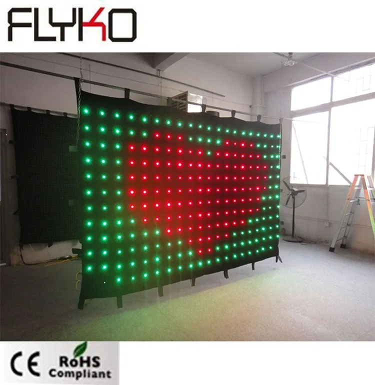 Горячая продажа P15 2*3 м светодиодный дисплей видео blackdrop led занавес с SD/PC