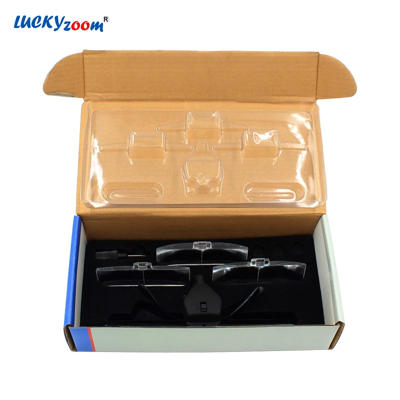 Luckyzoom очки лупа с лампой подсветки 1.5X 2.5X 3.5X светодиодный Лупа с подсветкой для чтения лупа