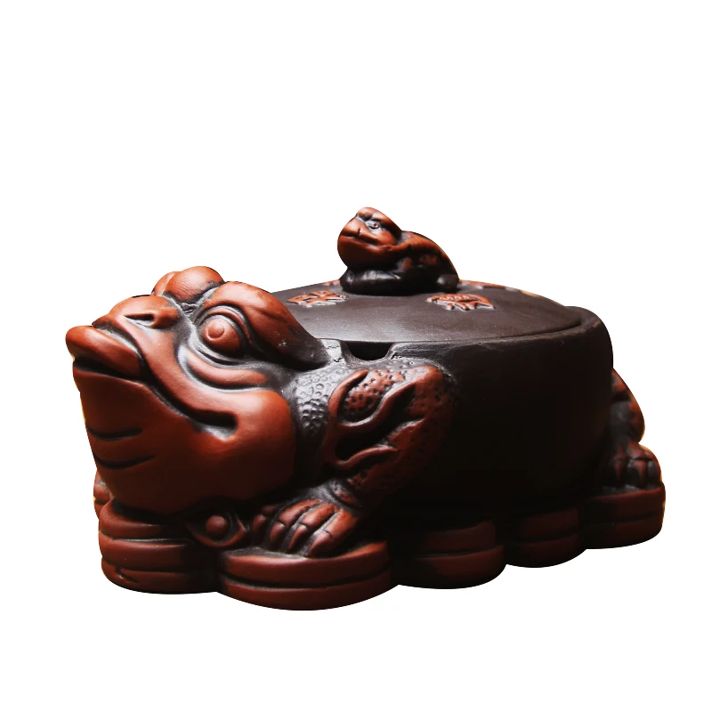 Новинка талисман богатая лягушка пепельница с крышкой для автомобиля фиолетовая