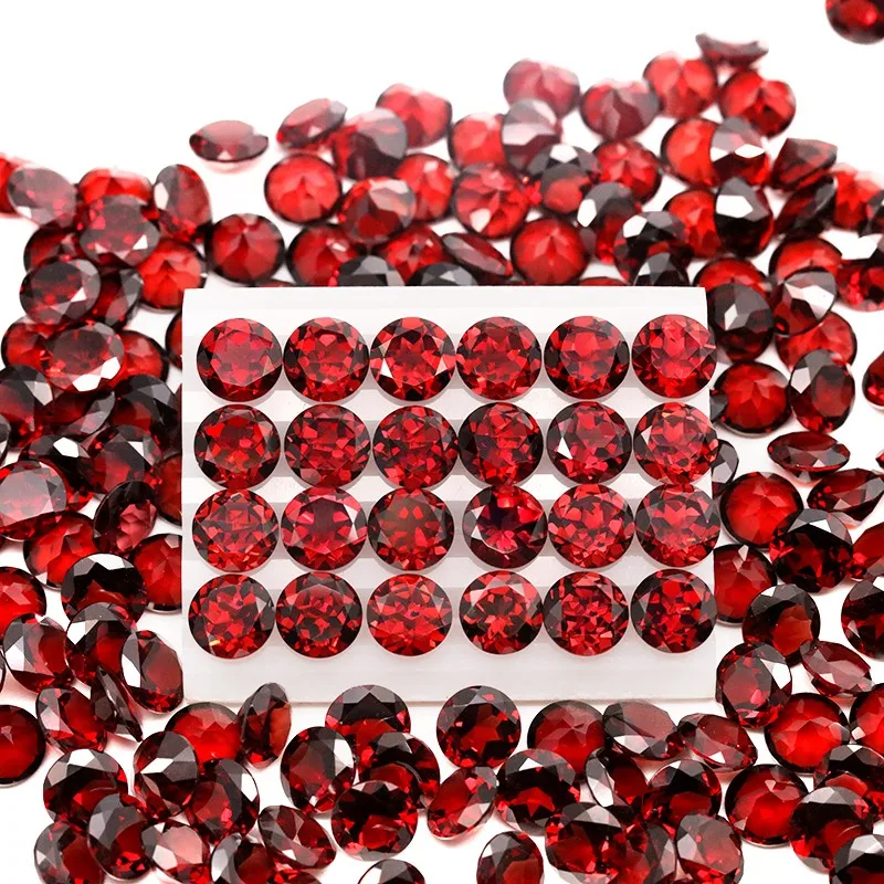 Натуральный гранат в круглой форме 8 мм * яркий цвет и огонь дизайн сережек