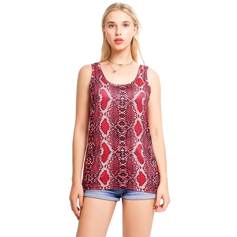 2019 летние Взрывные Модели загружены винно-красного цвета личности змеиный принт