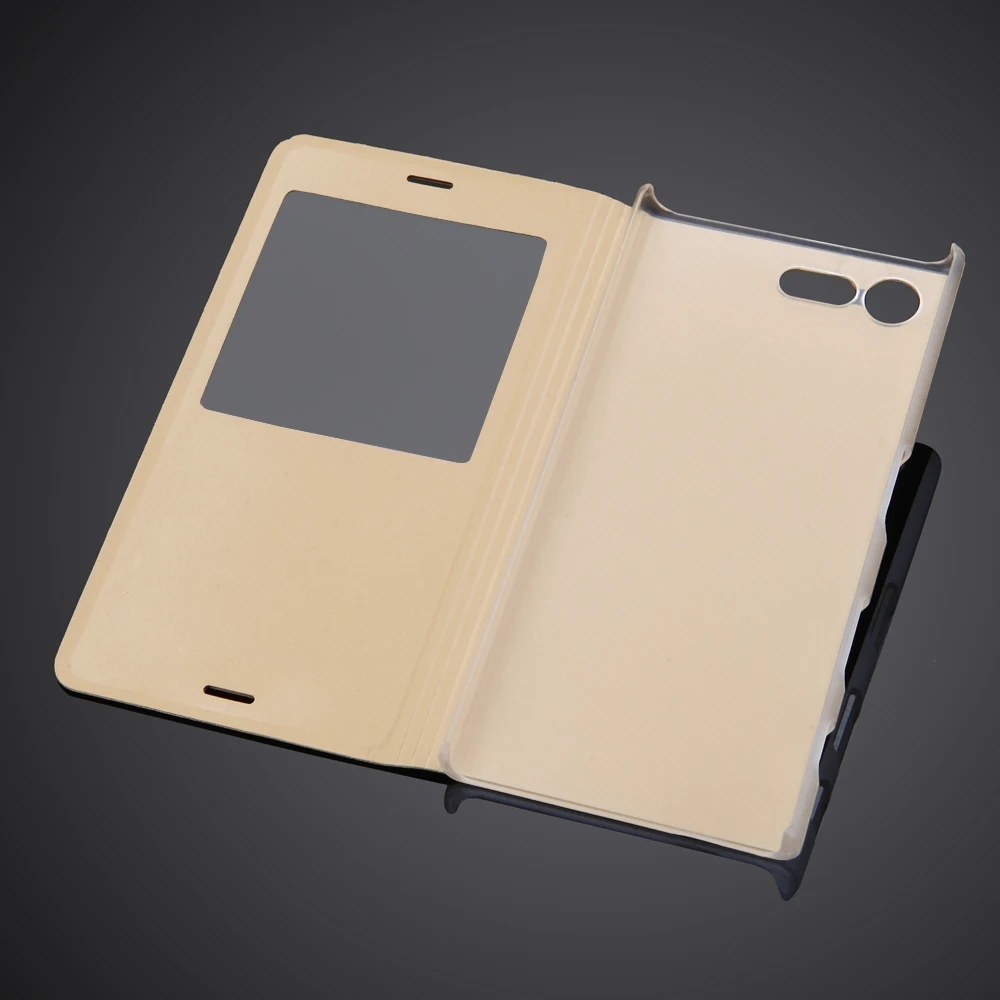 Флип-кейс с окошком для Sony Xperia X Compact PU кожаный чехол телефона Противоударная
