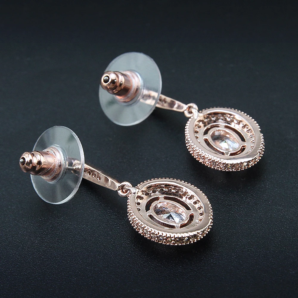 Женские серьги гвоздики из розового золота с фианитом|stud earrings|stone earringsearrings for |