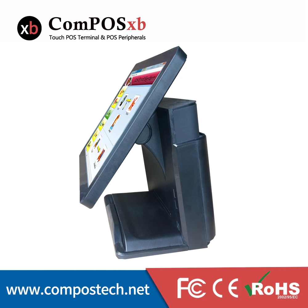 Чистый плоский сенсорный экран POS-терминал с интегрированным дисплеем VFD POS1618P |