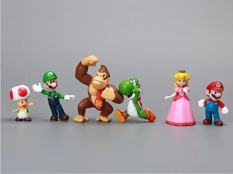 18 шт./лот мини милые цифры 3.5 см-6 см "-2.5" 2.5 дюйма 2." ПВХ super Mario Bros фигурка Действие игрушки куклы для детей