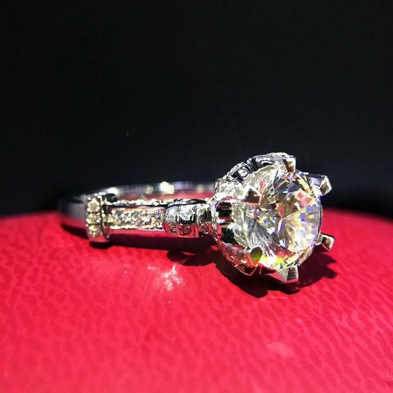 Блестящие Прозрачные Свадебные кольца SONA с высоким содержанием углерода 2 карата