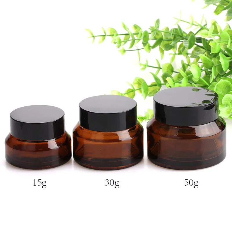 Sedorate 50 шт./лот Amber Стекло банки для косметический крем для лица банки 15 г 30 г Стекло случае Макияж контейнеры упаковка lz002