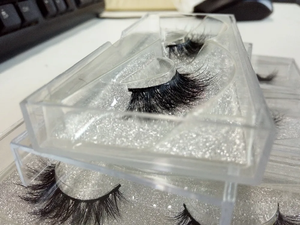 

1Pairs Natural Long 3D mink Eyelashes Makeup Handmade strip Eye Lashes Extension Tools
