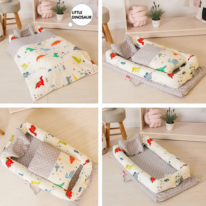 Little Dinosaur Портативная детская кроватка для сна, детская кроватка, детская люлька, корзина для путешествий, бампер для детской кроватки, уличная детская кровать - Цвет: Little Dinosaur
