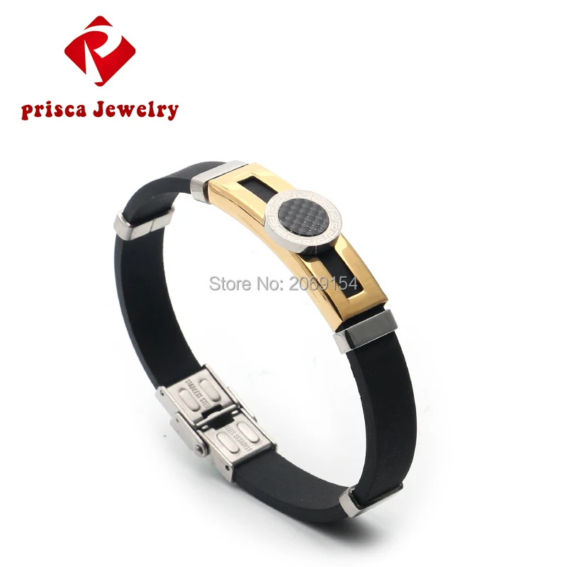 Титановый браслет для мужчин очаровательные ювелирные изделия Золотые