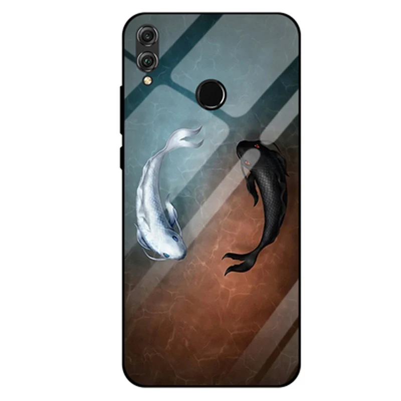 Для Huawei Y9 2019 чехол wolf girl стильное закаленное стекло силиконовая рамка Жесткий для