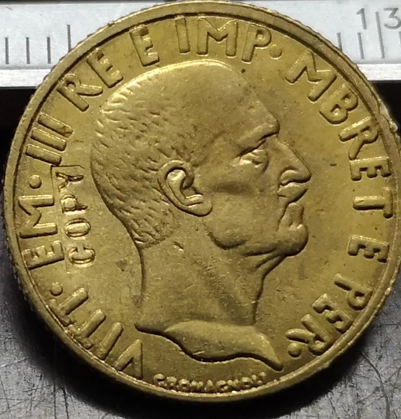 1941 Albania 0,05 Lek-Vittorio Emanuele бронзовая имитация монеты