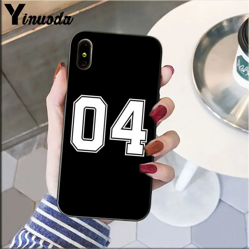 Yinuoda черная буква и номер Coque Оболочка Чехол для телефона для Apple iPhone 8 7 6 6S Plus X XS MAX 5 5S SE XR крышка