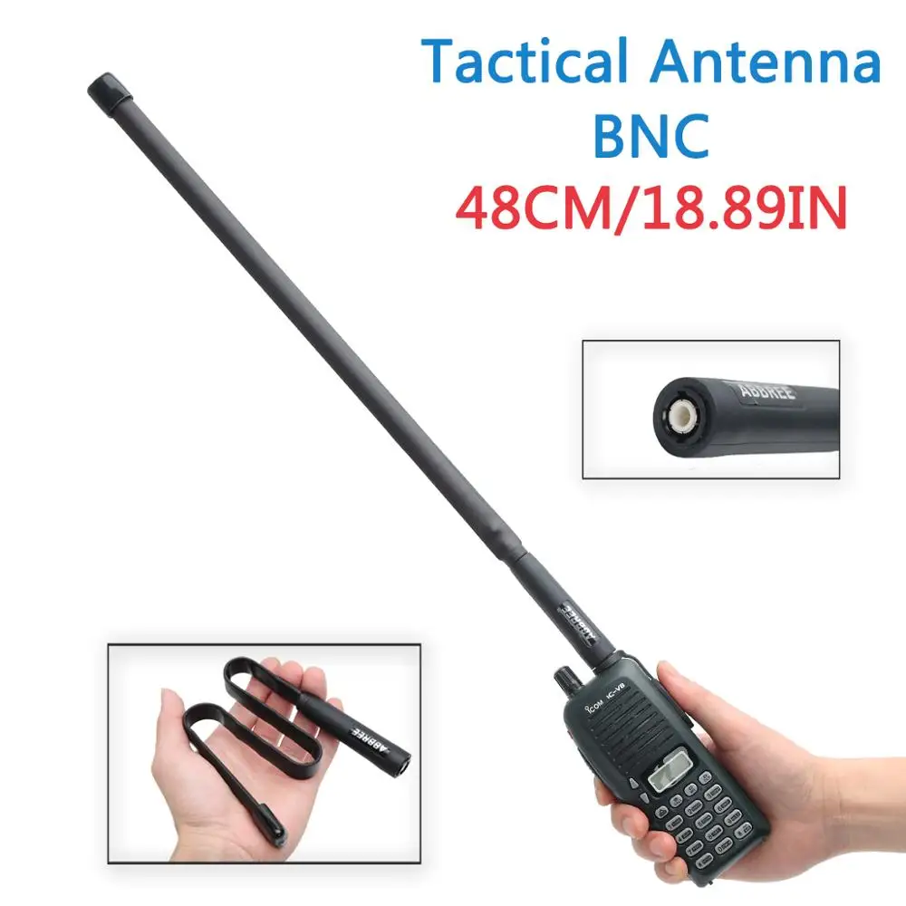 

ABBREE BNC складные тактические антенна Dual Band 144/430 МГц для Kenwood TK200 TK220 TK300 Icom IC-V80 IC-V82 IC-U82 иди и болтай Walkie Talkie