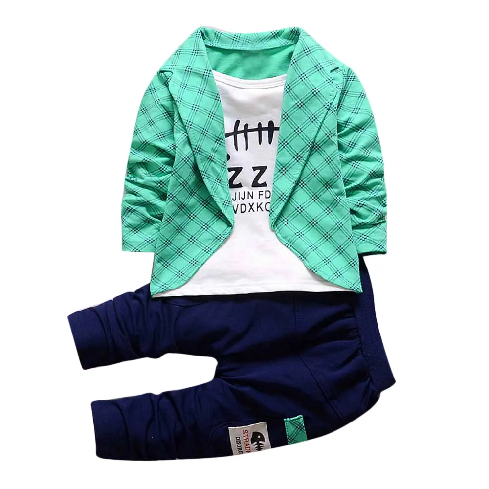 MUQGEW kids dresses for boys 2pcs Toddler Baby Boys Kids Shirt Tops+ Long Pants Clothes Outfits Gentleman Set baju anak#y2 |