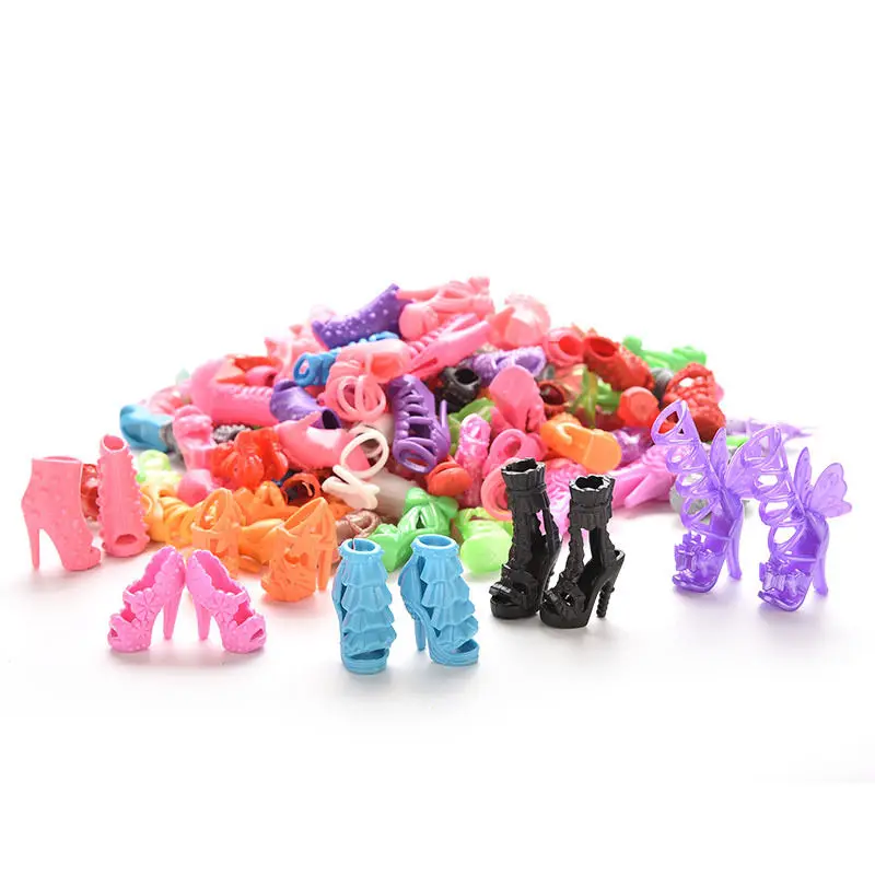 

Colorful Assorted Shoes for Barbie Doll With Different Styles Fashion Toy Girls Christmas Gift 15Pairs