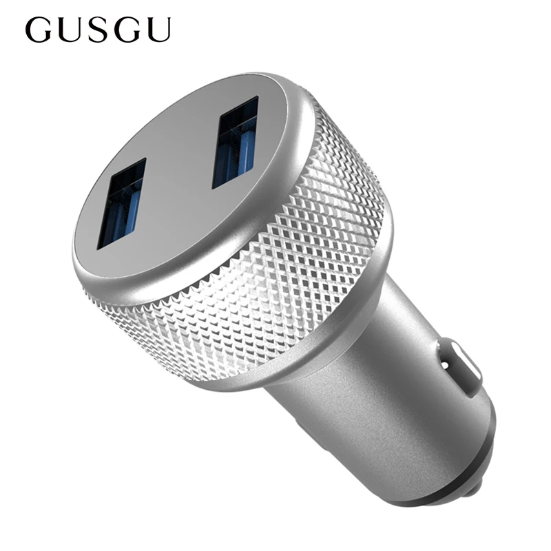 GUSGU Мини Автомобильное зарядное устройство, автомобильное USB Carger для iPhone/samsung/Xiaomi быстрое зарядное устройство 3.1A светодиодный дисплей адаптер двойной автомобильное зарядное устройство