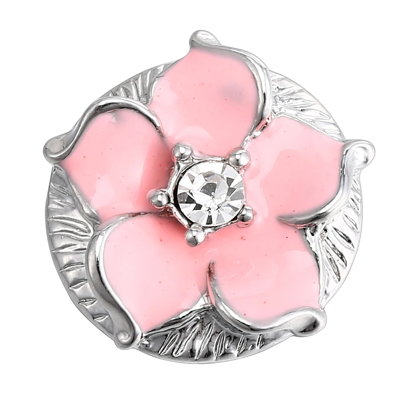 10 шт./лот заколка-цветок пуговицы ювелирные изделия Красный Кристалл Fit 18mm